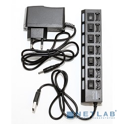 5bites HB27-203PBK Концентратор 7*USB2.0 / БП 5В-2А / 1M / BLACK