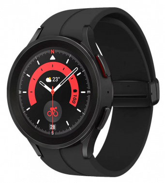 Смарт-часы Samsung Galaxy Watch 5 Pro 45мм 1.4" AMOLED корп.черный рем.черный (SM-R920NZKAMEA)