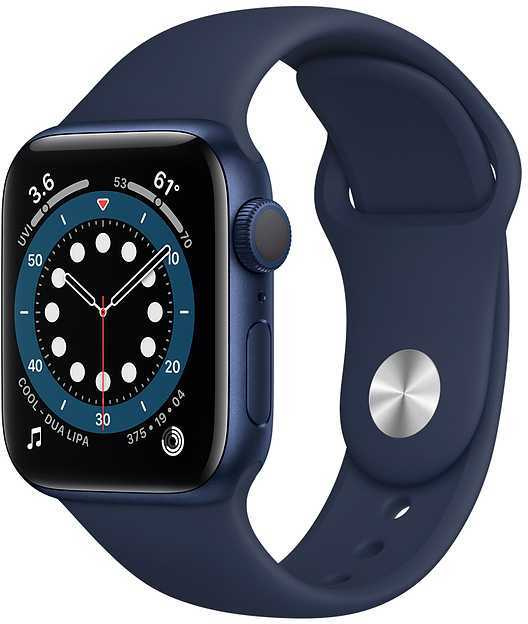 Смарт-часы Apple Watch Series 6 40мм OLED корп.синий рем.темный ультрамарин разм.брасл.:130-200мм (MG143RU/ A) (MG143RU/A)