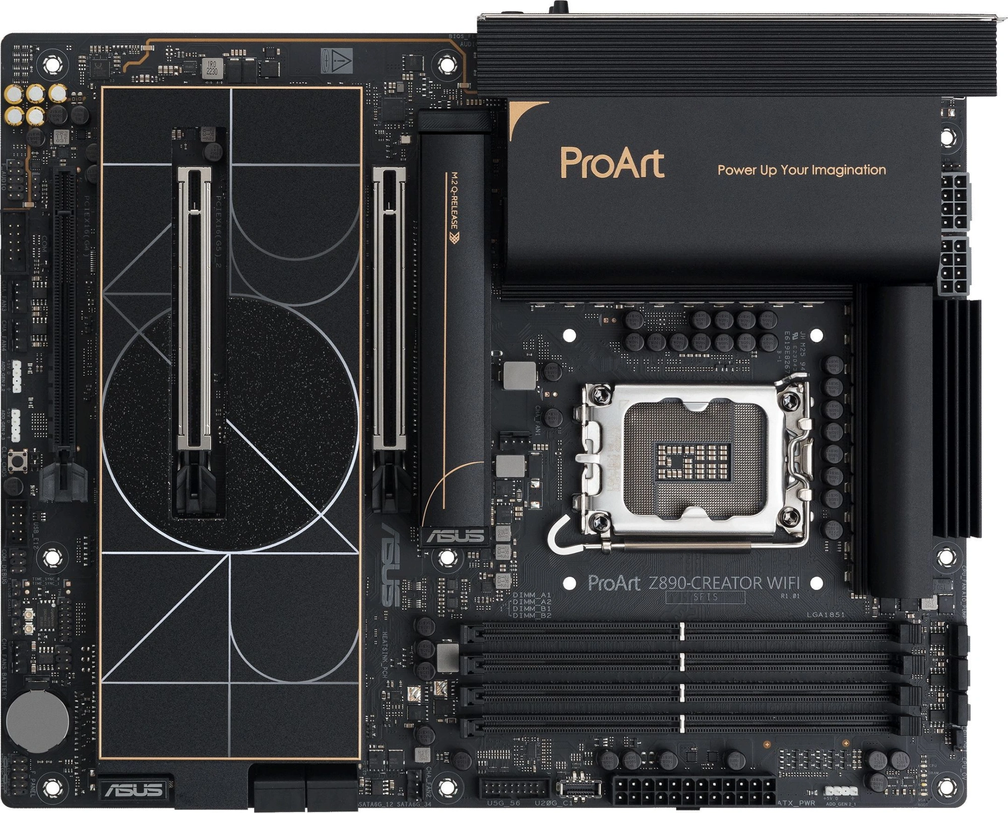 Материнская плата ASUS PROART Z890-CREATOR WIFI, LGA1851, Z890, 4*DDR5, 4*SATA, 5*M.2, 6*USB 3.2, 1*USB 2.0, Type-C, 3*PCIx16, DP+HDMI, ATX; 90MB1JD0-M0EAY0
