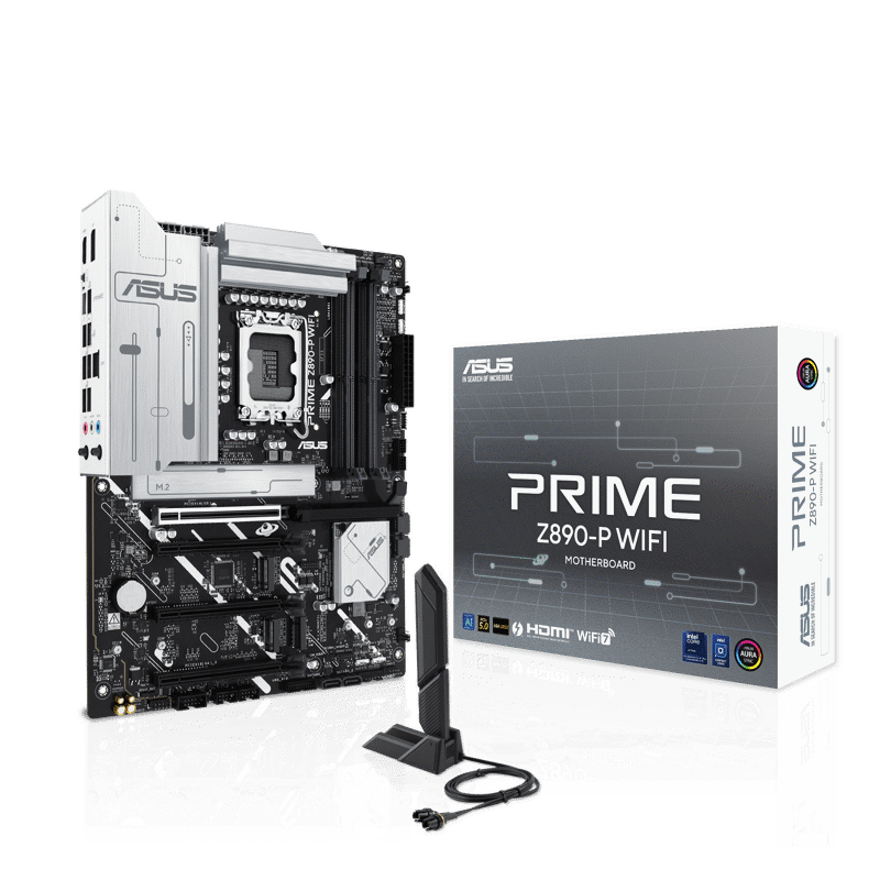 Материнская плата ASUS PRIME Z890-P WIFI, LGA1851, Z890, 4*DDR5, 4*SATA, 4*M.2, 3*USB 3.2, 4*USB 2.0, Type-C, 4*PCIx16, HDMI+DP, ATX (90MB1I70-M0EAY0)