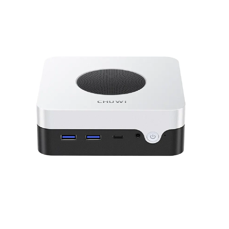 Компьютер/ Chuwi LarkBox X Intel N-series N100(0.8Ghz)/12288Mb/512SSDGb/Int:Intel UHD Graphics/BT/WiFi/war 1y/0.4kg/Grey+White/Win11Pro + USB2.0*2/USB3.2*2/Type-C*1/HDMI*1/DP*1/RJ45*2/WIFI6,BT5.2/bracket (CWI556P)