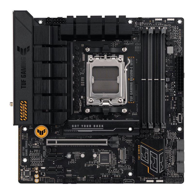 Материнская плата ASUS TUF GAMING B650M-E WIFI, Socket AM5, B650, 4*DDR5, 2xDP+HDMI, 4xSATA3, 2xM.2, Audio, Gb LAN, USB 3.2, USB 2.0, mATX (90MB1FV0-M0EAY0)