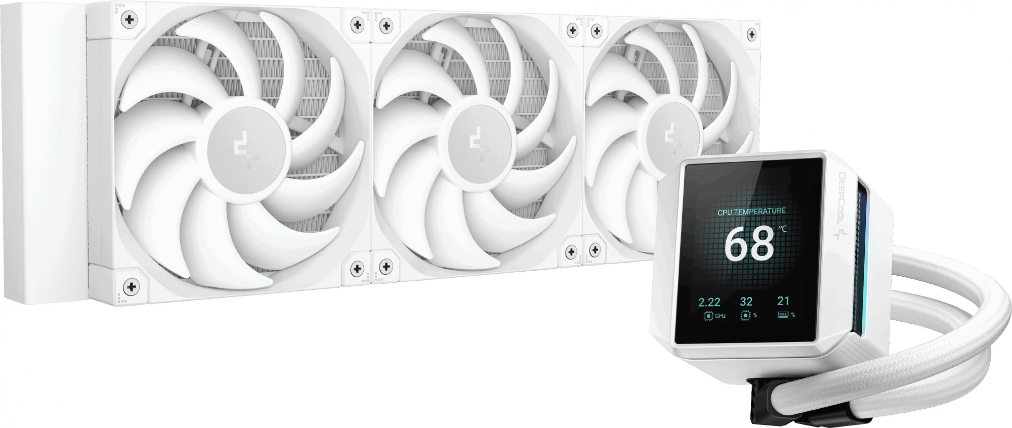 Система водяного охлаждения Deepcool Mystique 360 Soc-AM5/ AM4/ 1200/ 1700/ 1851 белый 4-pin 36.49dB Al 1847gr Ret (R-LX360-WHDSNMP-G-1)