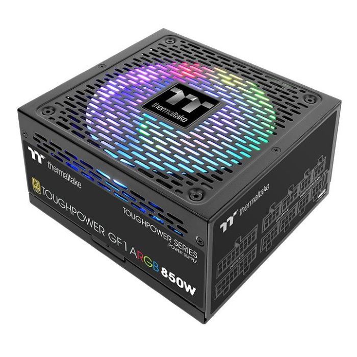 Блок питания Thermaltake ATX 850W Toughpower GF1 ARGB 80+ gold (24+4+4pin) APFC 140mm fan color LED 12xSATA Cab Manag RTL (PS-TPD-0850F3FAGE-1)