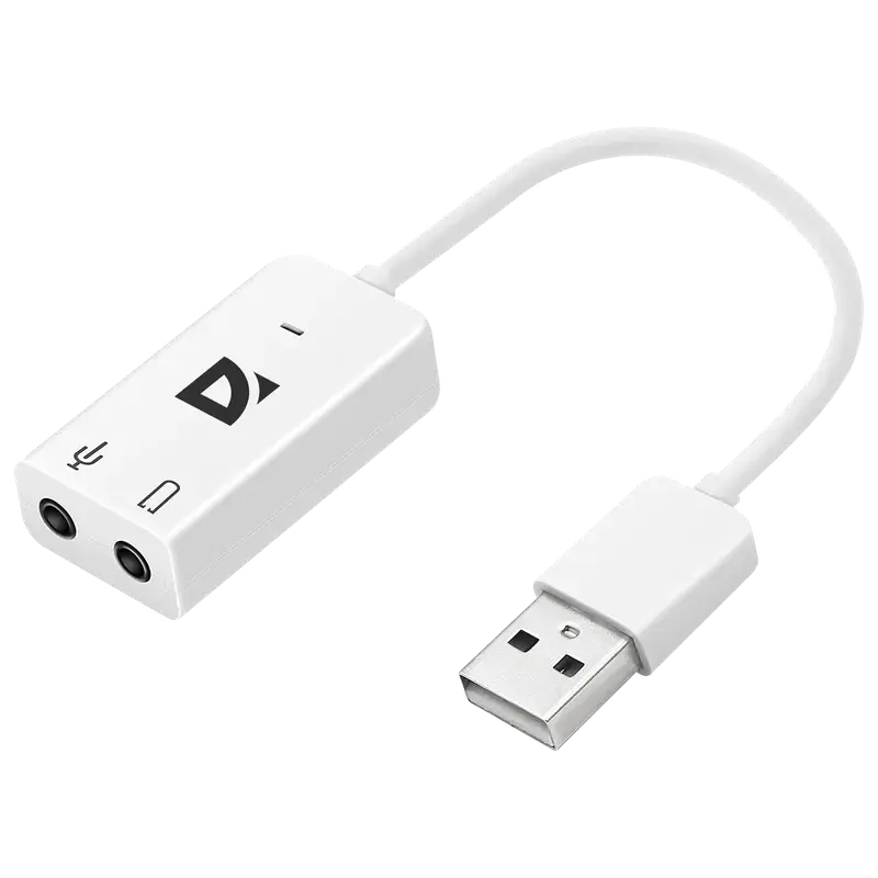 Defender Внешняя USB звуковая карта Audio USB USB - 2х3,5 мм jack, 0.1 м (63002)