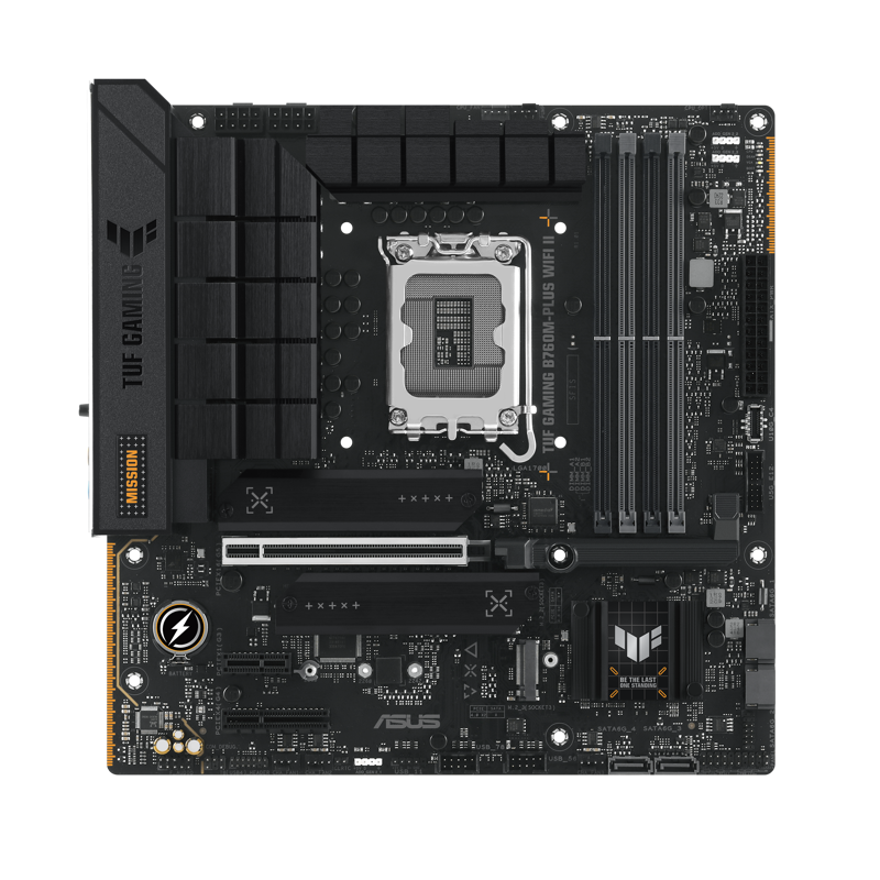 Материнская плата ASUS TTUF GAMING B760M-PLUS WIFI II, LGA1700, B760, 4*DDR5, HDMI+DP, 4xSATA3 + RAID, M2, Audio, Gb LAN, USB 3.2, USB 2.0, mATX (90MB1HE0-M0EAY0)