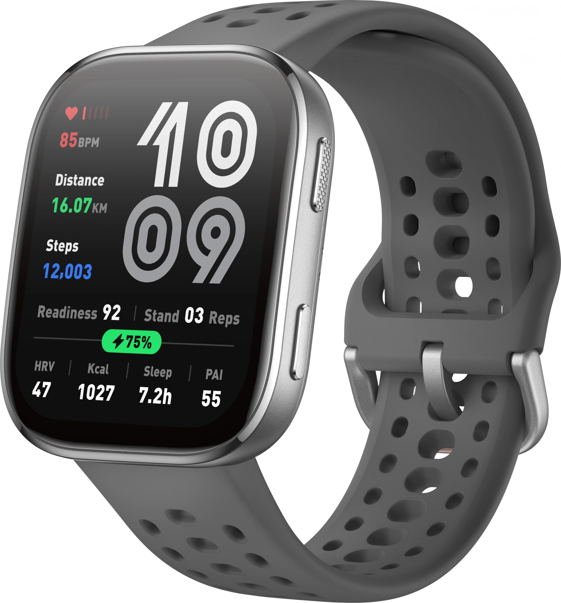 Смарт-часы Amazfit Bip 6 A2435 1.97" AMOLED корп.угольно-серый рем.серый разм.брасл.:130-195мм (1747005)