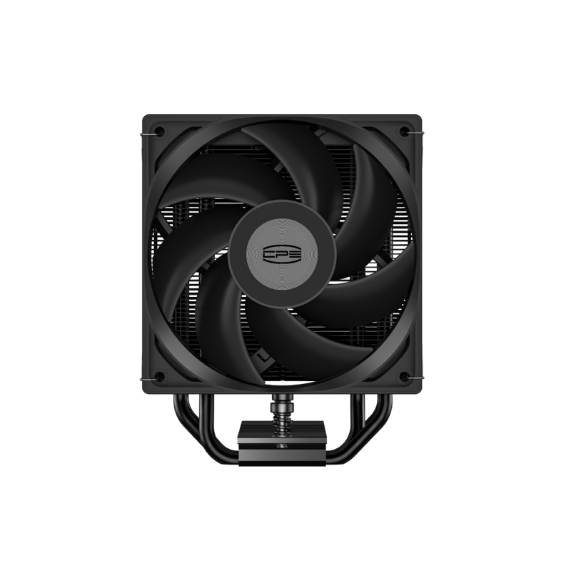 Кулер для процессора/ CPU Cooler PCCooler RT400 Digital BK (230W, 4-pin PWM, LED temp., 152mm, Al/Cu, 4x6mm, 1x120mm, 73.32CFM, 34.9dBA, 2200RPM, S: 1851/1700/1200/115X, AM5/AM4, black)