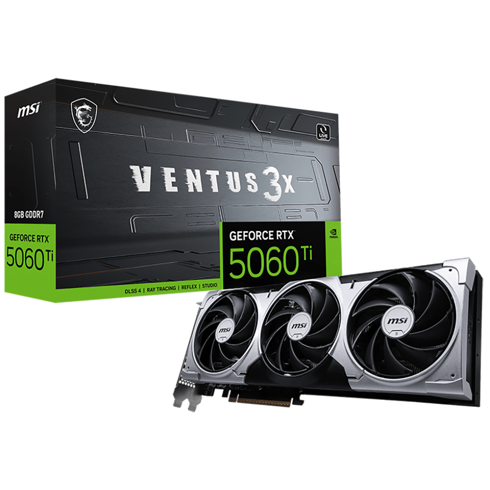 Видеокарта MSI RTX5060Ti VENTUS 3X 8GB GDDR7 128bit 3xDP HDMI 3FAN RTL (RTX 5060 TI 8G VENTUS 3X)