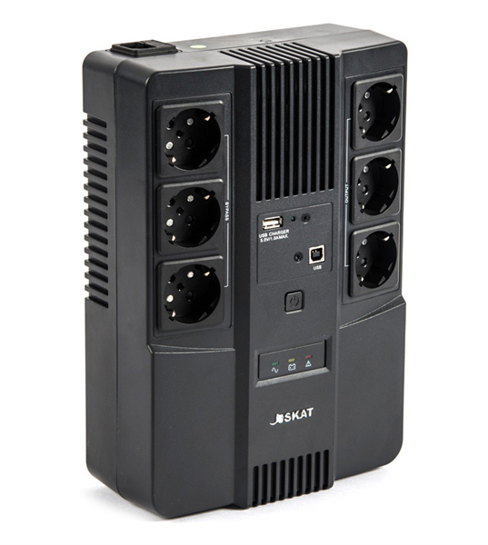 (8998) Бастион SKAT-UPS 600 AI 600ВА/ 360Вт/ Line-Interactive/ АКБ 7Ачх1/ 220В/ 6хSchuko/ 3 л.г