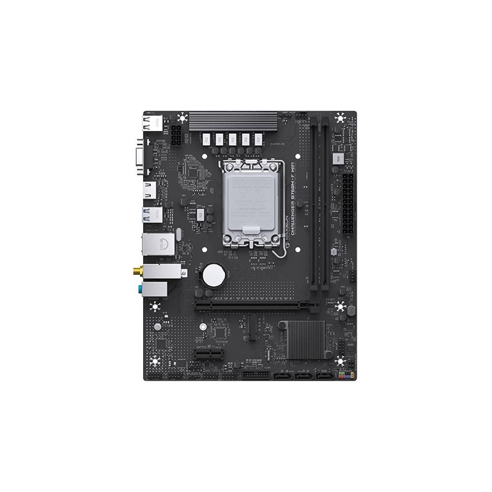 Материнская плата Maxsun MS-Challenger B760M-F WIFI B760, LGA1700, 2*DDR4, 1*PCIEx16, 1*PCIEx1, 1*M.2, 6*USB3.2Gen1, 4*USB2.0, 3*SATA3.0, 1G, DP, HDMI, M-ATX, RTL (6940709661604)