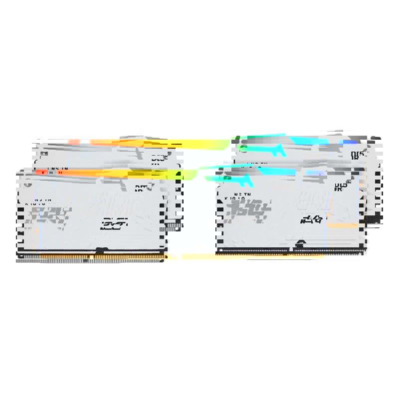 Память оперативная/ Kingston 32GB 5200MT/s DDR5 CL40 DIMM (Kit of 2) FURY Beast White RGB XMP (KF552C40BWAK2-32)