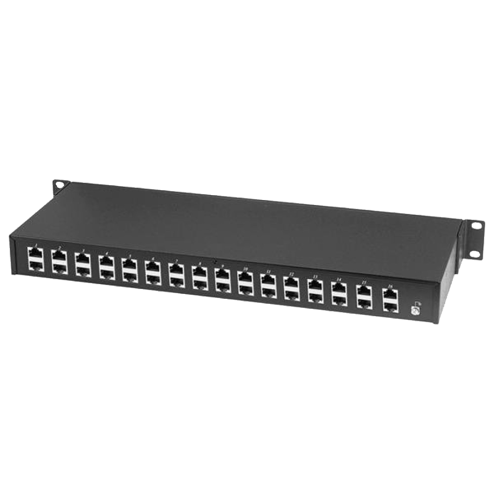 Грозозащита/ SC&T SP016P Устройство грозозащиты Ethernet c PoE на 16 каналов.