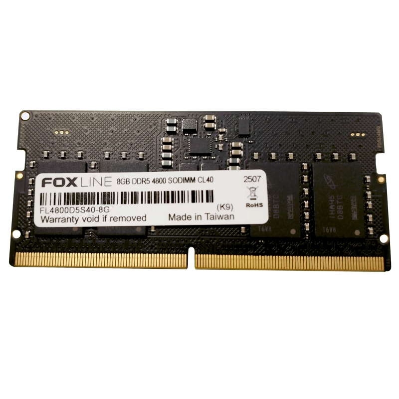 Память оперативная/ Foxline SODIMM 8GB 4800 DDR5 CL 40 (FL4800D5S40-8G)