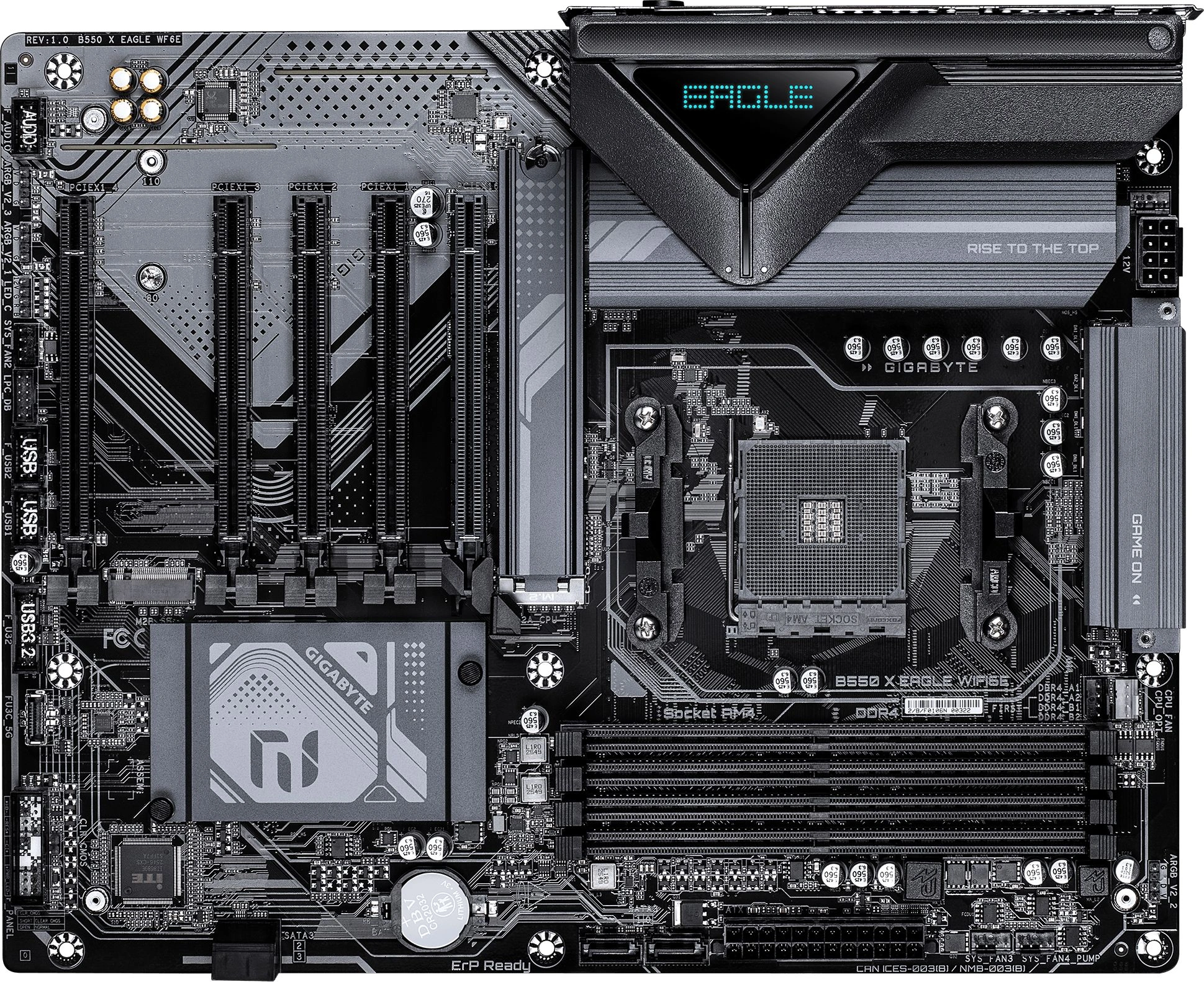 Материнская плата Gigabyte B550 X EAGLE WF6E Soc-AM4 AMD B550 4xDDR4 ATX AC`97 8ch(7.1) 2.5Gg RAID+HDMI