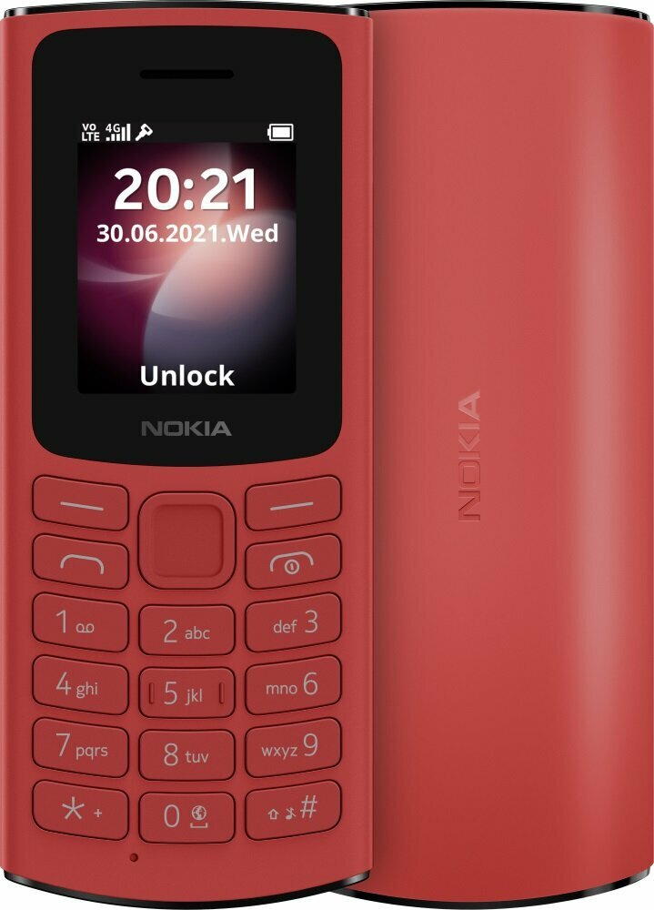 Мобильный телефон Nokia 105 (TA-1557 )DS EAC 0.048 красный моноблок 3G 1.8" 120x160 Series 30+ GSM900/ 1800 GSM1900 (1GF019CPB1C02)