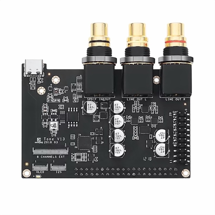 Плата интерфейсная Khadas Tone Board VIMs Edition Hi-Res Audio Board, Hi-Fi, XMOS, ES9038Q2M, GPIO Header, KTONE-V-001