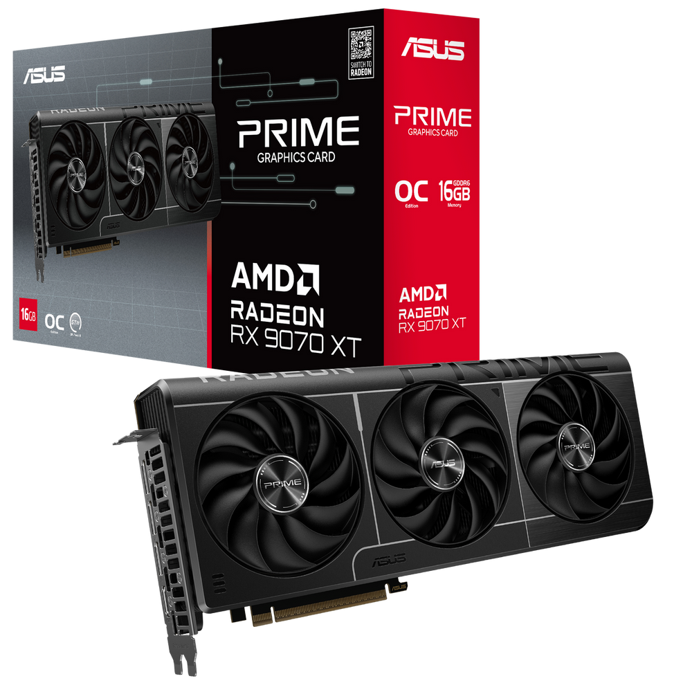 Видеокарта ASUS Bad Pack RX9070XT PRIME OC 16GB GDDR6 256bit 3xDP HDMI 3FAN RTL (PRIME-RX9070XT-O16G) bp (90YV0L71-M0NA00||BP)