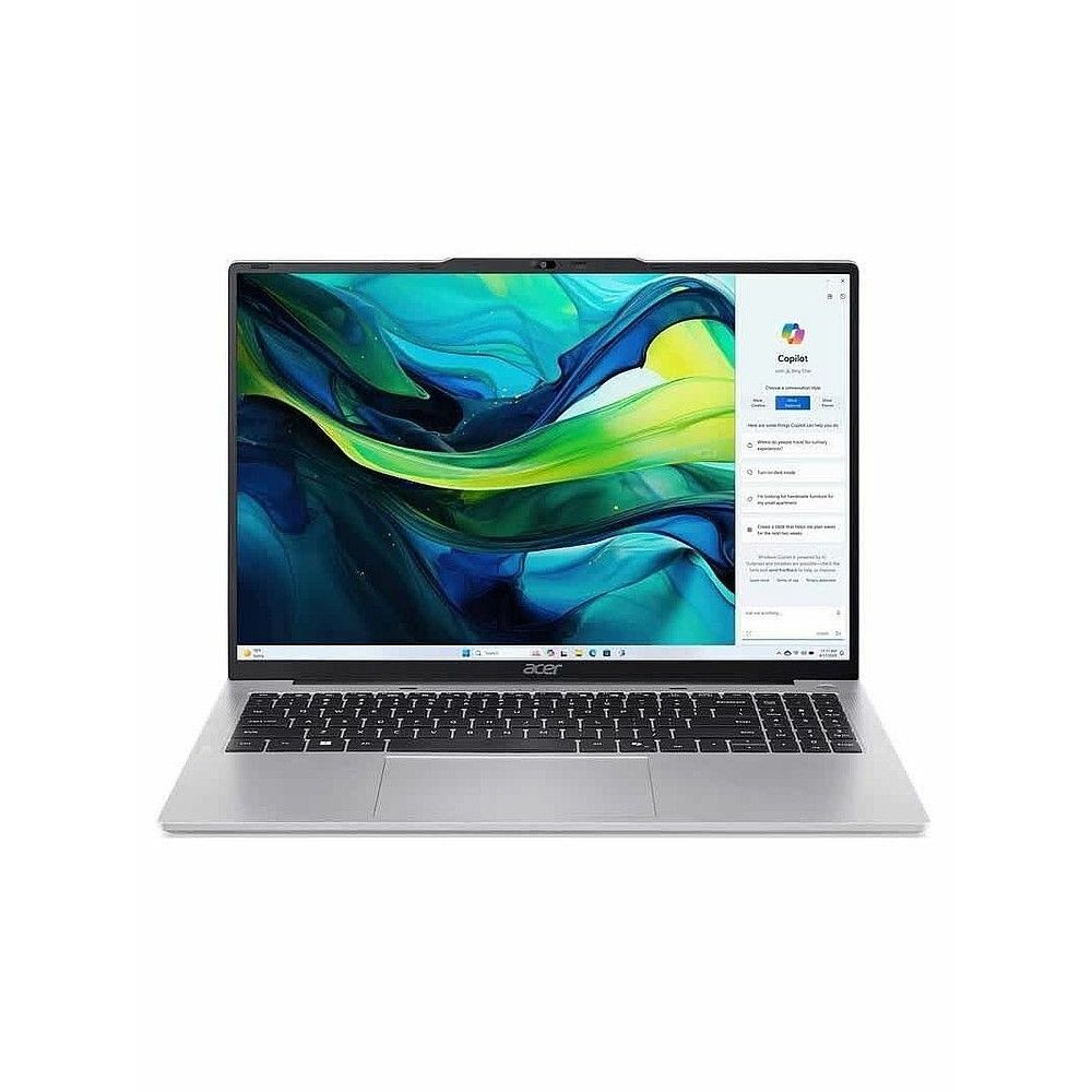 Ноутбук/ ACER Aspire Lite AL16-71P-5137 16"(1920x1200 (матовый) IPS)/Intel Core Ultra 5 125H(1.2Ghz)/16384Mb/512PCISSDGb/noDVD/Int:Intel HD/Cam/BT/WiFi/50WHr/war 1y/1.6kg/Silver/NoOS (NX.D4YCD.004)