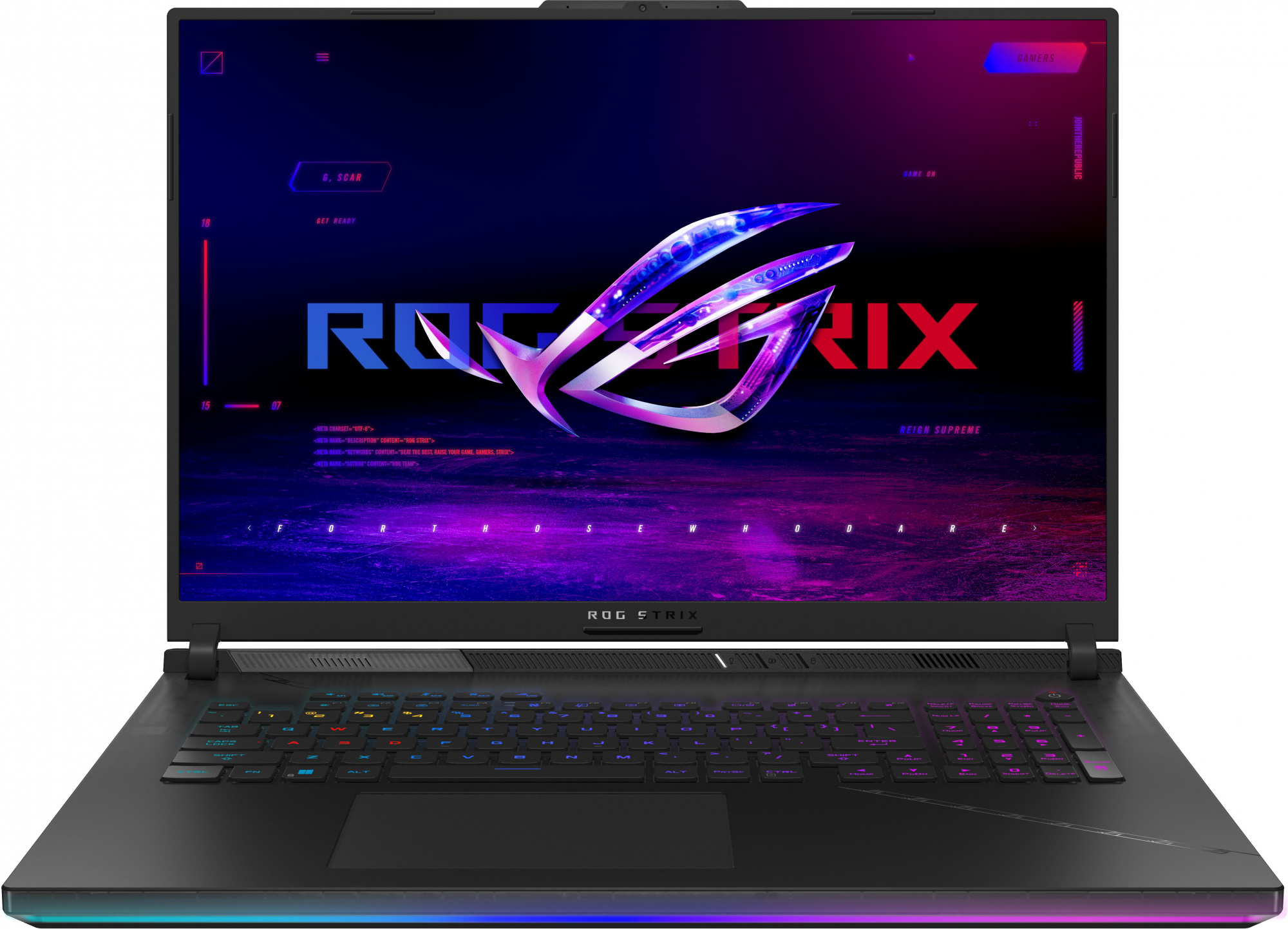 Ноутбук/ ASUS ROG Strix SCAR 18 G834JZ-N6068 18"(2560x1600 (матовый, 240Hz, 3ms) IPS)/ Intel Core i9 13980HX(2.2Ghz)/ 32768Mb/ 1024PCISSDGb/ noDVD/ Ext:nVidia GeForce RTX4080(12288Mb)/ Cam/ BT/ WiFi/ 90WHr/ war (90NR0D31-M004M0)