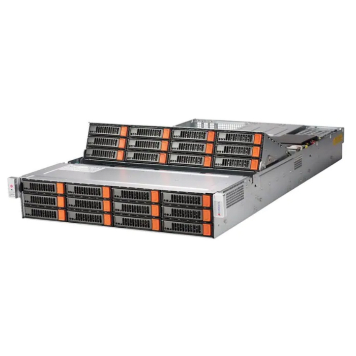 "SSG-6029P-E1CR24H 2U, 2x LGA3647 (up to 165W), 24x DIMM DDR4 2933MHz, 24x 3.5" SAS3/ SATA3 (2" "expander based backplane), 2x 2.5" SAS3/ SATA3 rear, w/ o LAN, Broadcom RAID 3108 SAS3, 2x 1600W (318063)"