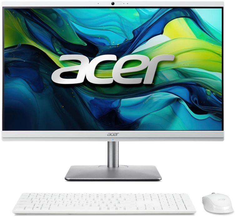 Моноблок Acer Aspire C24-195ES 23.8" FHD Core Ultra 7 155U 16Gb SSD512Gb CR Eshell GbitEth WiFi BT 180W клавиатура мышь серебристый 2560x1440 (DQ.BM5CD.001)