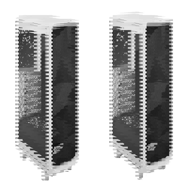 Корпус ПК без блока питания/ Case Fractal Design Meshify 2 Compact TG Clear Tint, Midi-Tower, 2x140mm + 1x120mm, 2xUSB-A 3.2 + 1xUSB 3.2 Type-C ATX, mATX, mITX White (FD-C-MES2C-05)