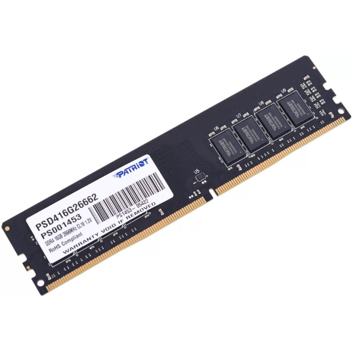 Модуль памяти Patriot DDR4 DIMM 16GB PC-21300 2666MHz 288 pin CL19 1.2V DR RTL (PSD416G26662)