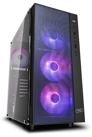 Deepcool MATREXX 55 MESH ADD-RGB 4F без БП, боковое окно (закаленное стекло), 3xARGB 120мм вентилятора спереди, 1xARGB 120мм вентилятор сзади, черный, ATX