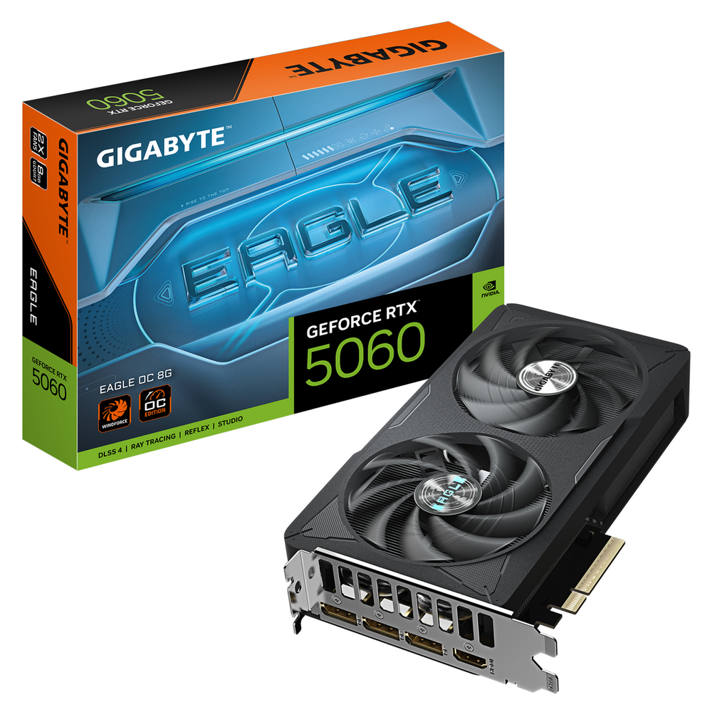 Видеокарта Gigabyte Bad Pack RTX5060 EAGLE OC 8GB GDDR7 128bit 3xDP HDMI 2FAN RTL bp (GV-N5060EAGLE OC-8GD||BP)