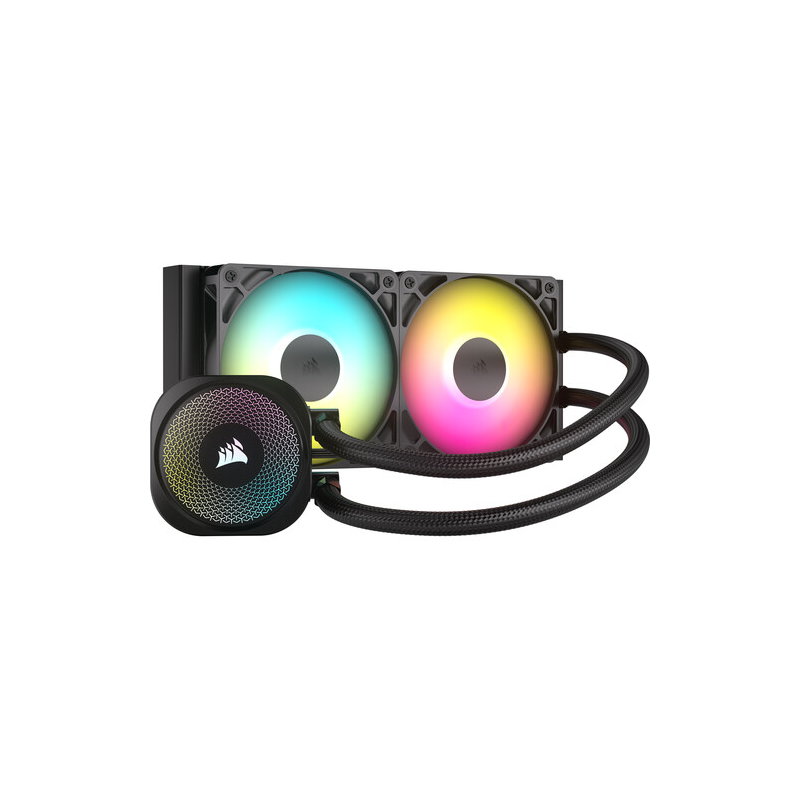 Система жидкостного охлаждения/ Water Cooling System Corsair NAUTILUS 240 ARGB (240mm, Black, ARGB/ Fans: 2x120mm, 74.37CFM, 34dBA, 2100RPM/ S: 1851, 1700, AM5, AM4) (CW-9060092-WW)