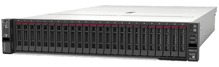 Lenovo ThinkSystem SR650 V2 Rack 2U,Xeon 6342 24C(2.8GHz/36MB/230W),1x32GB/3200MHz/2Rx4/RDIMM(upto32),8 SAS/SATA SFF(upto24),SR9350-8i,1x750W V2(upto2),5 Stndrd Fans,XCCE,V2 Rails (7Z73A068EA)