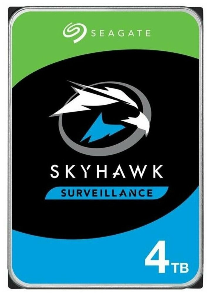 Жесткий диск Seagate SkyHawk ST4000VX016 4TB, 3.5", 5900 RPM, SATA-III, 512e, 256MB, для систем видеонаблюдения (аналог ST4000VX013)