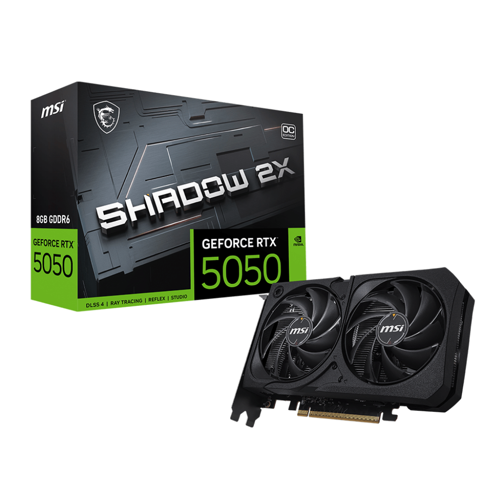 Видеокарта MSI PCI-E 5.0 RTX 5050 8G SHADOW 2X OC NVIDIA GeForce RTX 5050 8Gb 128bit GDDR6 2602/20000 HDMIx1 DPx3 HDCP Ret