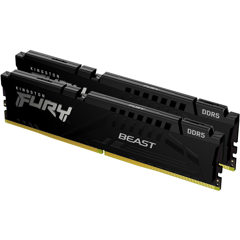 DDR 5 DIMM 32Gb PC44800, 5600Mhz, Kingston FURY Beast Black CL40 (Kit of 2) (KF556C40BBK2-32) (retail)