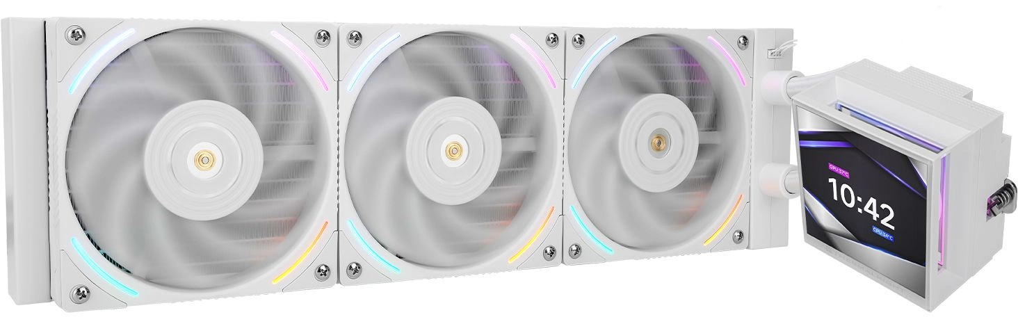 Система водяного охлаждения Thermalright Hyper Vision 360 ARGB Soc-AM5/AM4/1151/1200/2066/2011/1700 белый 4-pin 27dB Al LCD Ret (H-VISION-360-WH-ARGB)