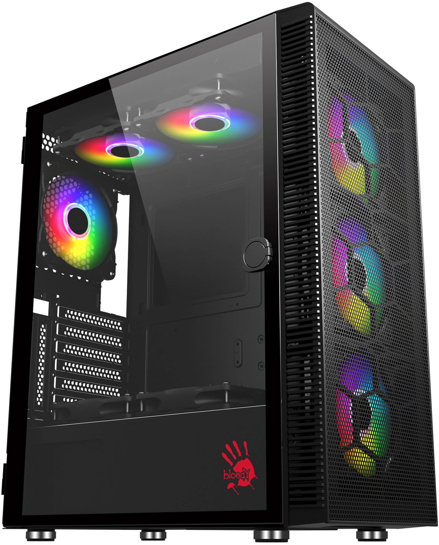 Корпус Bloody BD-CC116 черный без БП ATX 8x120mm 1xUSB2.0 1xUSB3.0 audio bott PSU (BD-CC116-BK)