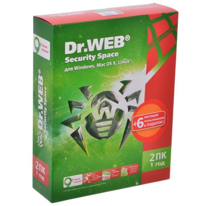 Антивирус Dr. Web Security Space (1 год, 2 ПК, мультиплатформа) (BHW-B-12M-2-A3)