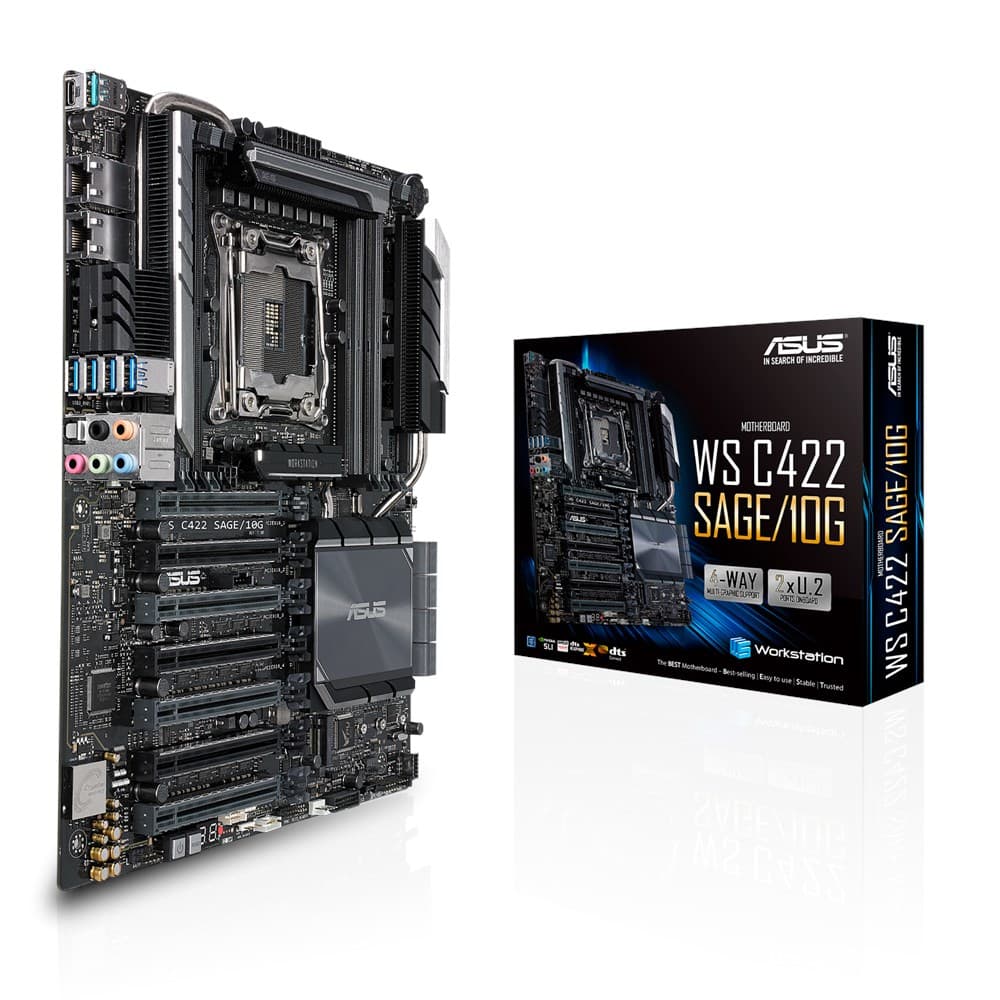 Картинка Материнская плата ASUS WS C422 SAGE/10G (90SW00J0-M0EAY0) 