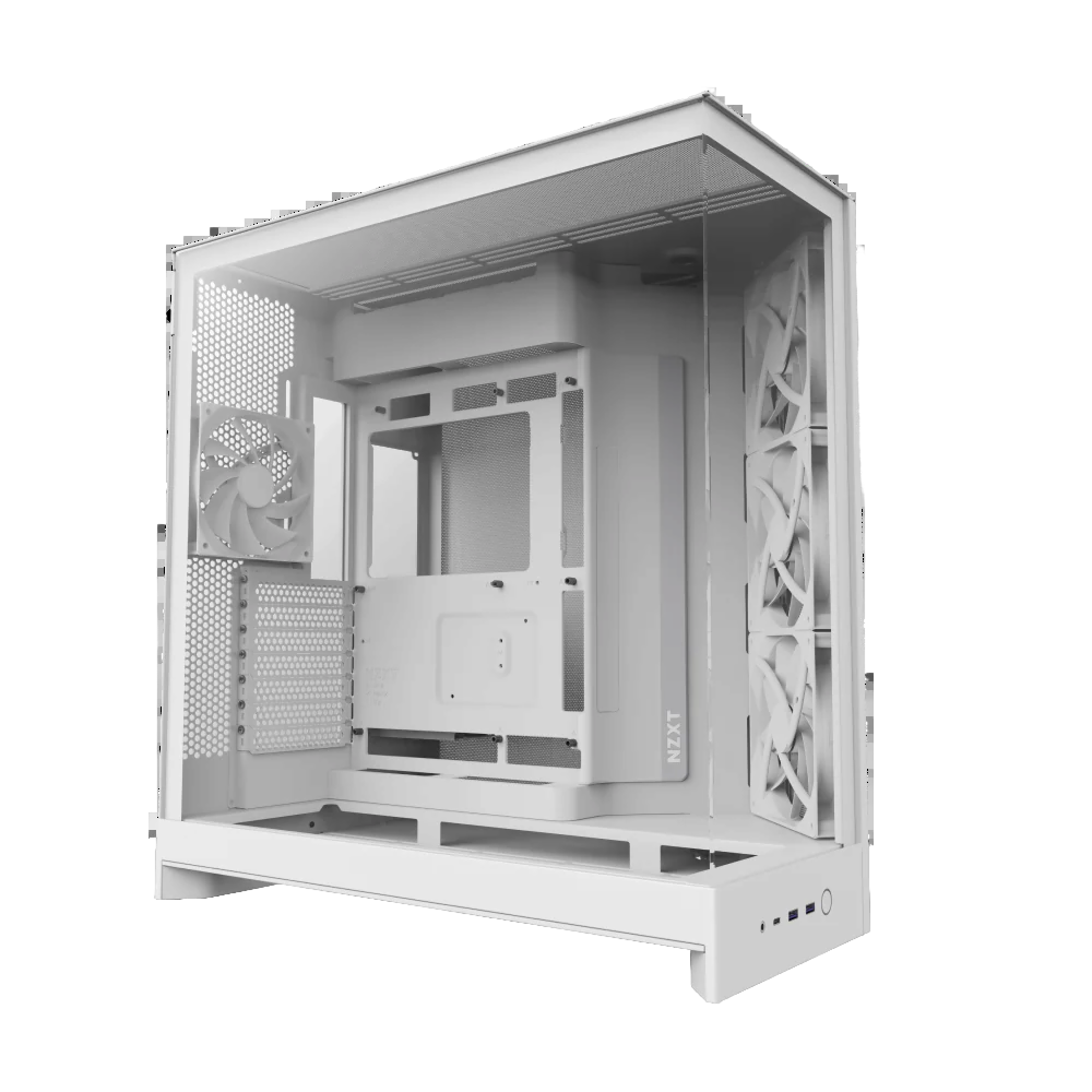 Корпус без блока питания/ Case NZXT H9 Flow (2025), Midi-Tower, TG, 3x140mm + 1x120mm, 2xUSB-A 3.2 + 1xUSB-C 3.2, E-ATX, ATX, mATX, mITX White (CM-H92FW-01)
