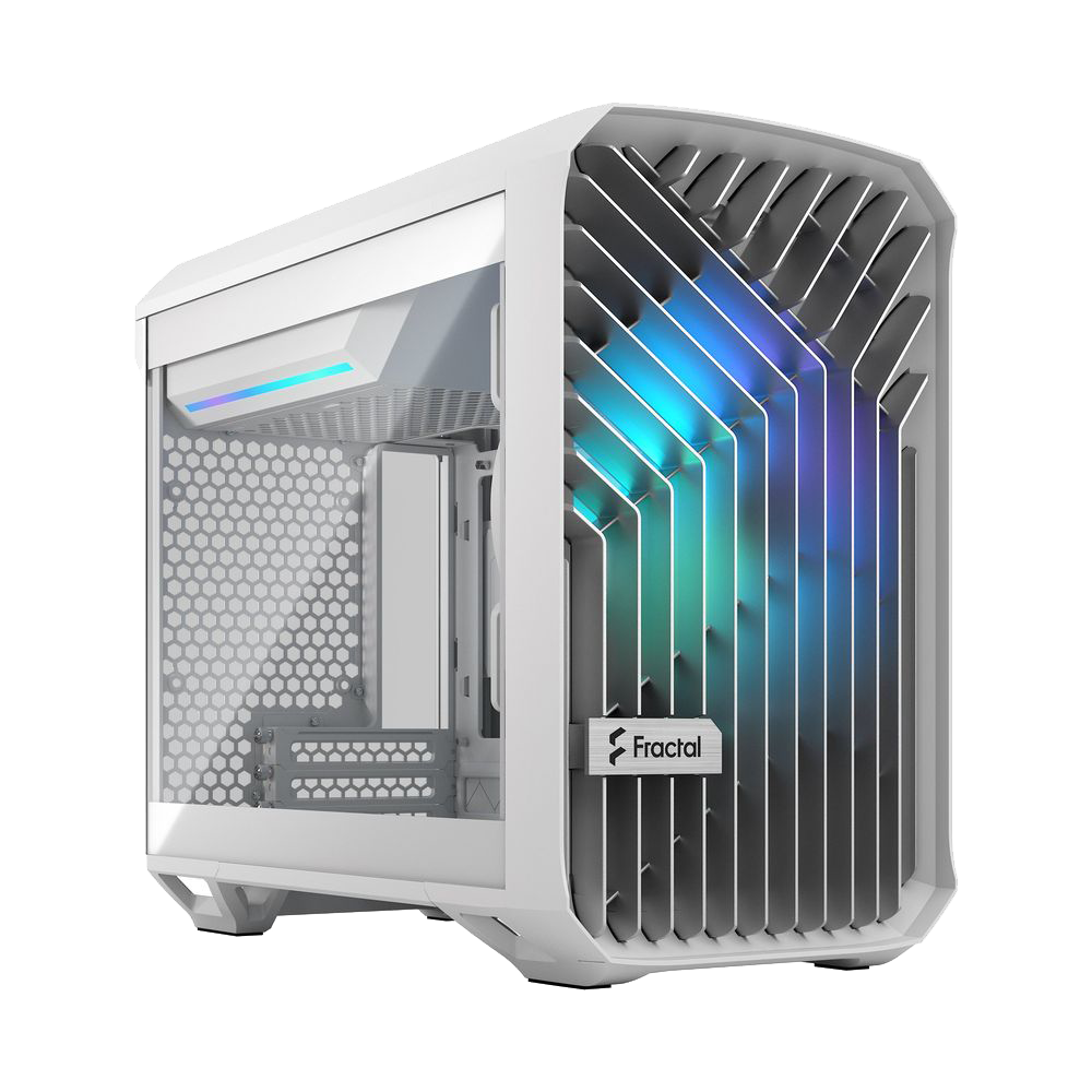 Корпус ПК без блока питания/ Case Fractal Design Torrent Nano RGB TG Clear Tint, Mini-Tower, 1x180mm RGB, 2xUSB-A 3.2 + 1xUSB 3.2 Type-C mITX, mDTX White (FD-C-TOR1N-05)
