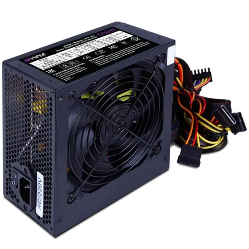 блок питания для ПК 600 Ватт/ Power Supply HIPER HPP-600 (ATX 2.31, 600W, Active PFC, 120mm fan, Black) BOX