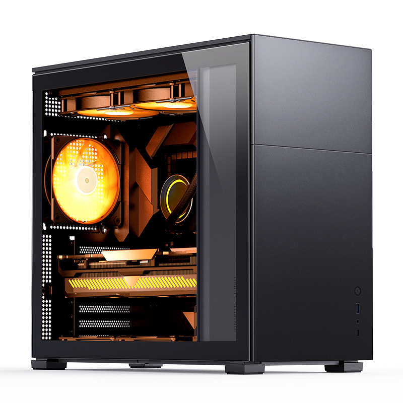 Корпус без блока питания/ JONSBO D41 STD, Midi-Tower, TG, no fan, 1xUSB-A 3.2 + 1xUSB-C 3.2, ATX, mATX Black (D41 STD BLACK)
