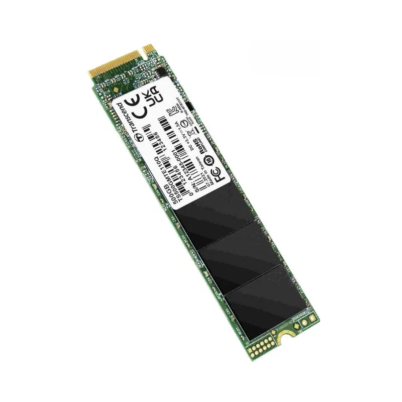 Transcend SSD SSD110Q, 500GB, M.2(22x80mm), NVMe, PCIe 3.0 x4, QLC, R/ W 1900/ 900MB/ s, IOPs 90 000/ 200 000, TBW 150, DWPD 0.27 (3 года) (TS500GMTE110Q)