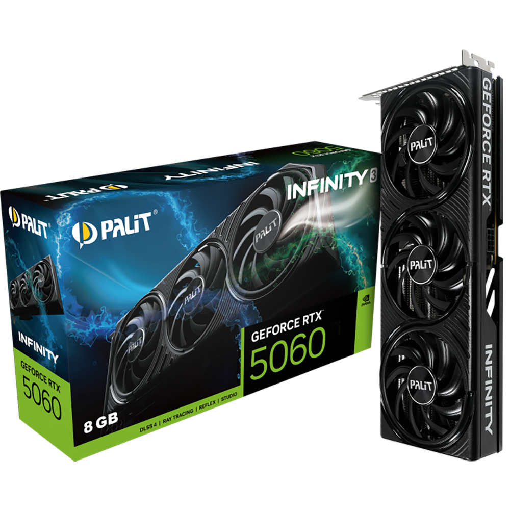 Видеокарта PALIT RTX5060 INFINITY 3 8GB GDDR7 128bit 3-DP HDMI (NE75060019P1-GB2063S)