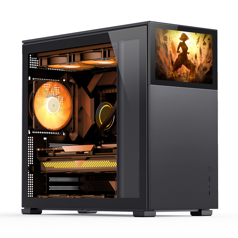 Корпус без блока питания/ Case JONSBO D41 STD SCREEN, Midi-Tower, TG, no fans, 1xUSB-A 3.2 + 1xUSB-C 3.2, ATX, mATX, mITX Black (D41 STD SC BLACK)