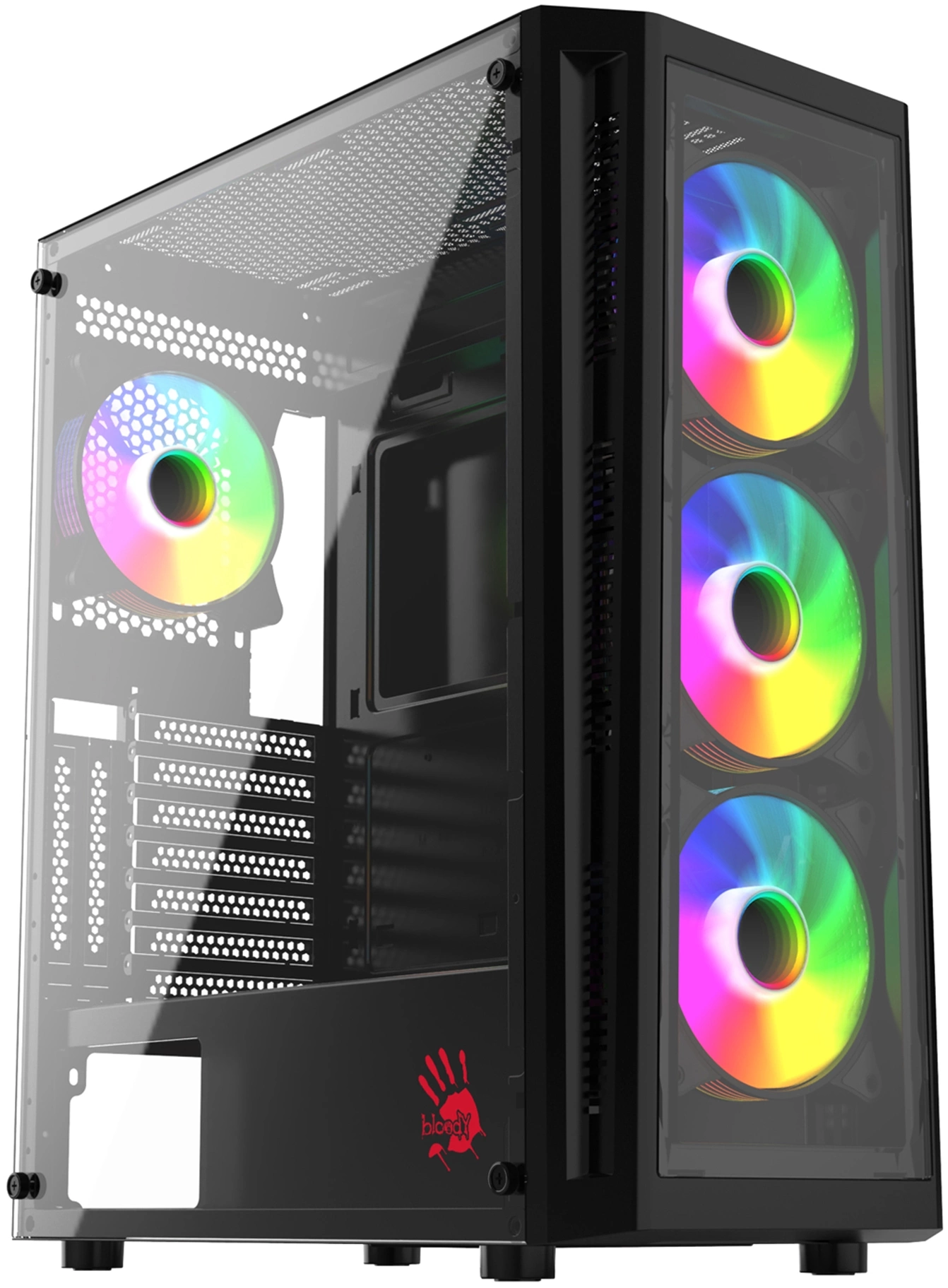 Корпус Bloody BD-CC120F черный без БП ATX 8x120mm 1xUSB2.0 1xUSB3.0 audio bott PSU (BD-CC120F-BK)