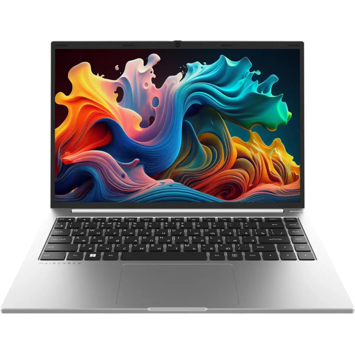 Maibenben Smart S14B 14.5"(3072x1920 (матовый) IPS)/AMD Ryzen 5 6600H(3.3Ghz)/16384Mb/512PCISSDGb/Int:AMD Radeon 660M/Cam/BT/WiFi/60WHr/war 1y/1.6kg/Silver/Linux + Screen 120Hz, 400nits, 16:10 (S14B-R560UMFQSLSRE0)