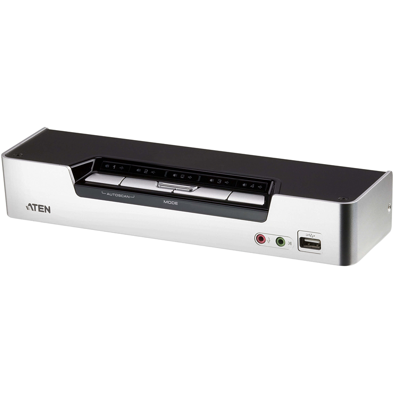 Переключатель, электрон., KVM+Audio+USB 2.0, 1 user USB+HDMI => 4 cpu USB+HDMI, соШнур. USB 2х1.8м., настол., исп.стандарт, без OSD, некаскад../ CUBIQ 4 PORT HDMI KVMP SWITCH W/ 1.8M (CS1794)